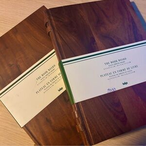 NWT Set of 2 Acacia Wood Serving Book Boards 11.5 x 8.5 in